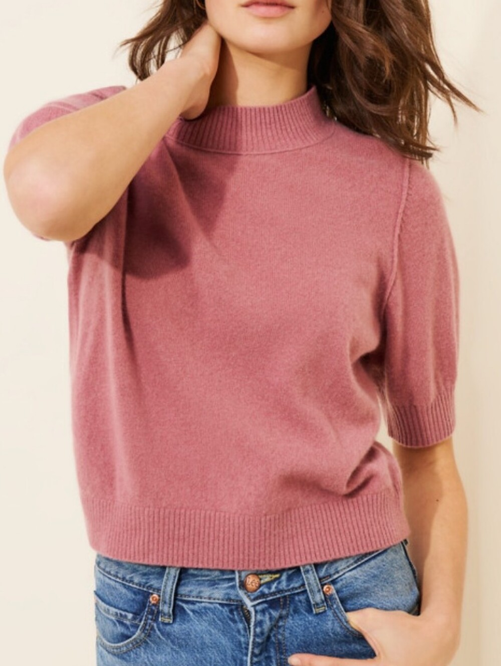 Free People Solid Twilight Cashmere Turtleneck Sweater